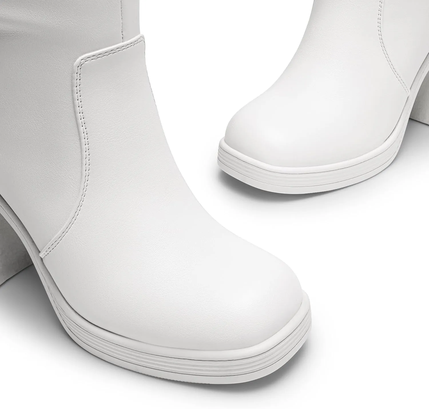 DREAM PAIRS Women's Knee High Boots Square Toe Chunky Block Heel Side Zipper Platform Gogo Boots