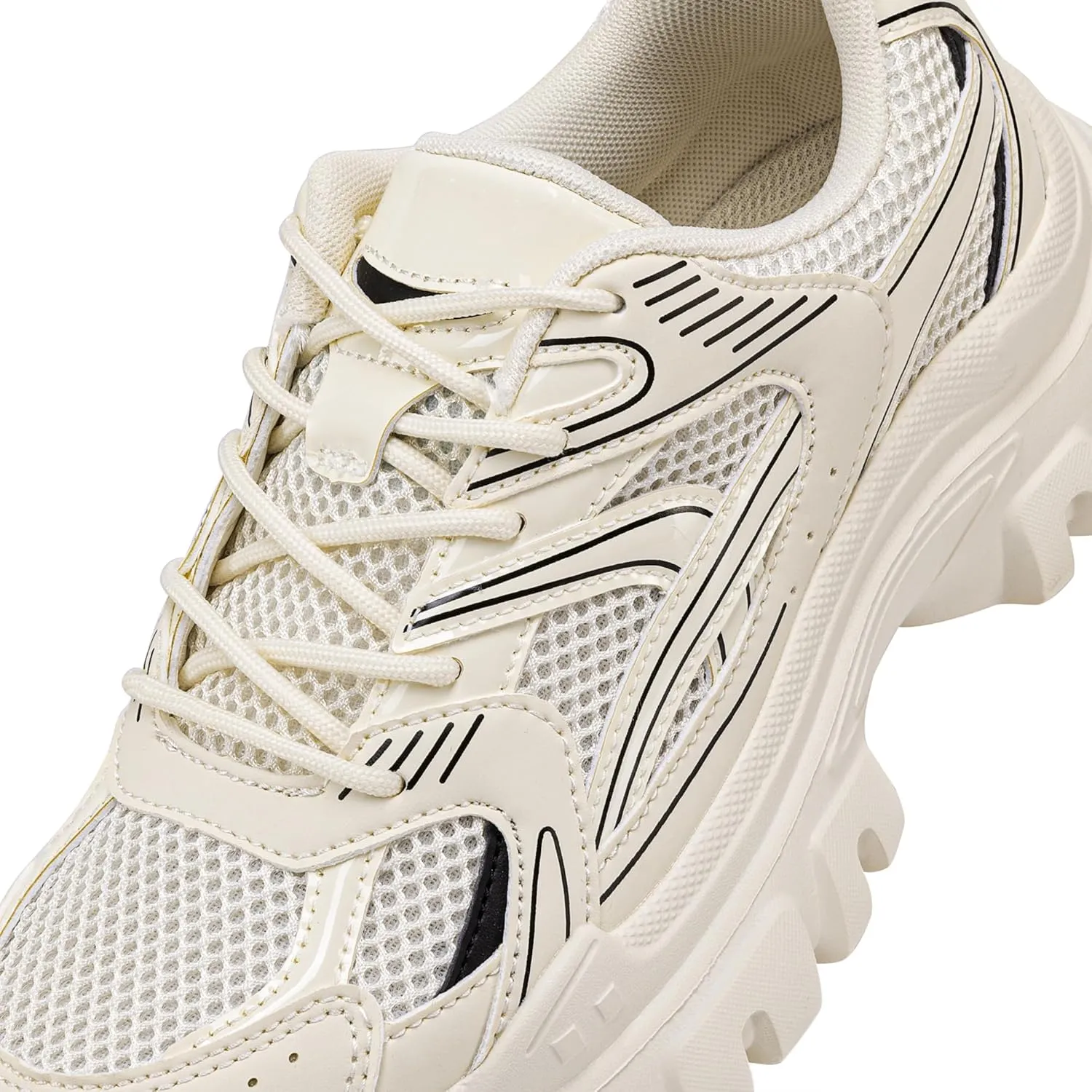 DREAM PAIRS Women's Platform Chunky Fashion Sneakers Y2K Maeve Lace-Up Comfortable Sneakers Casual Walking Shoes