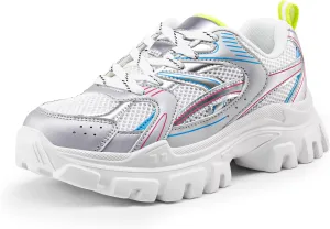 DREAM PAIRS Women's Platform Chunky Fashion Sneakers Y2K Maeve Lace-Up Comfortable Sneakers Casual Walking Shoes