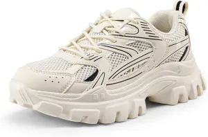 DREAM PAIRS Women's Platform Chunky Fashion Sneakers Y2K Maeve Lace-Up Comfortable Sneakers Casual Walking Shoes