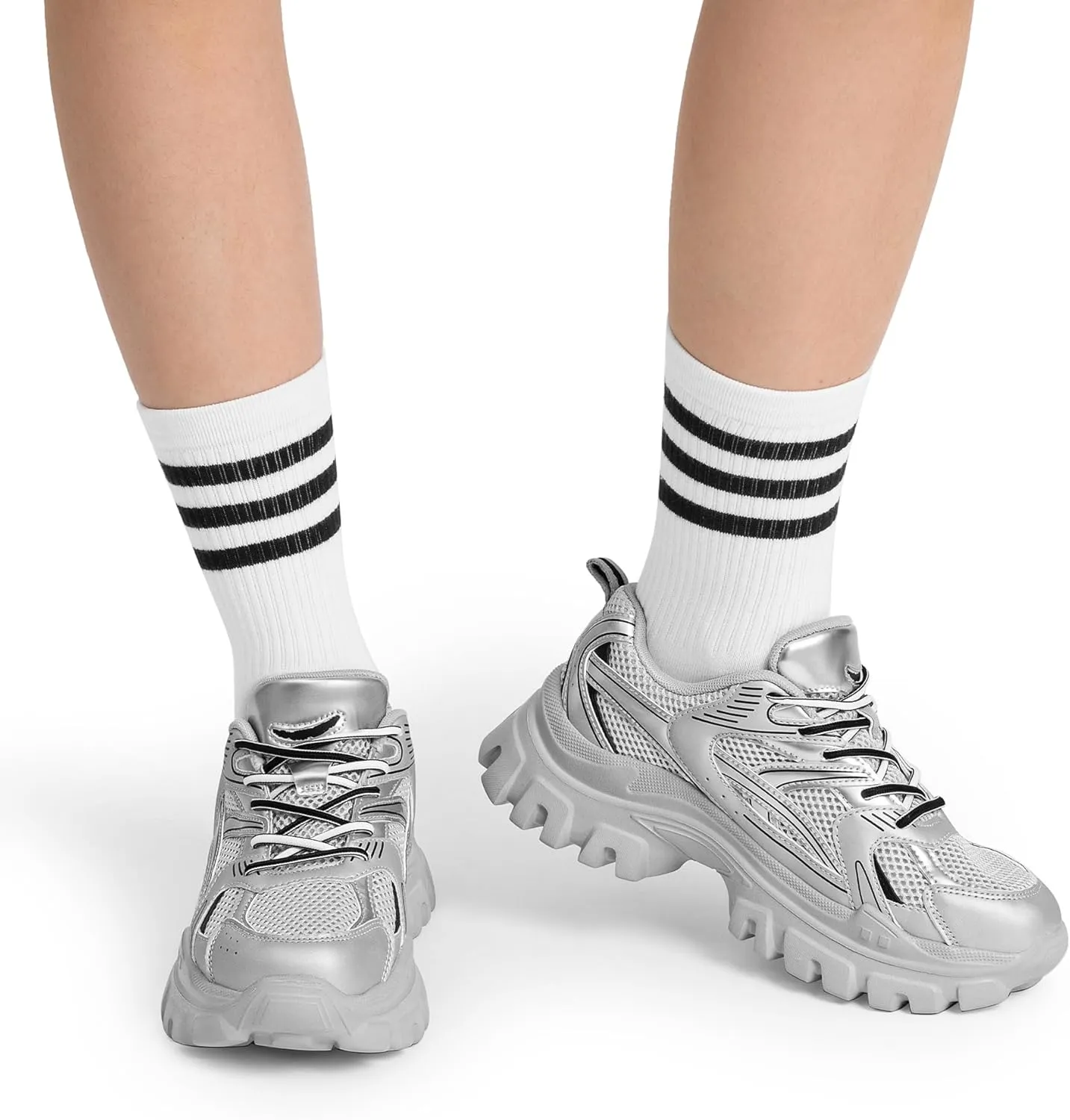 DREAM PAIRS Women's Platform Chunky Fashion Sneakers Y2K Maeve Lace-Up Comfortable Sneakers Casual Walking Shoes