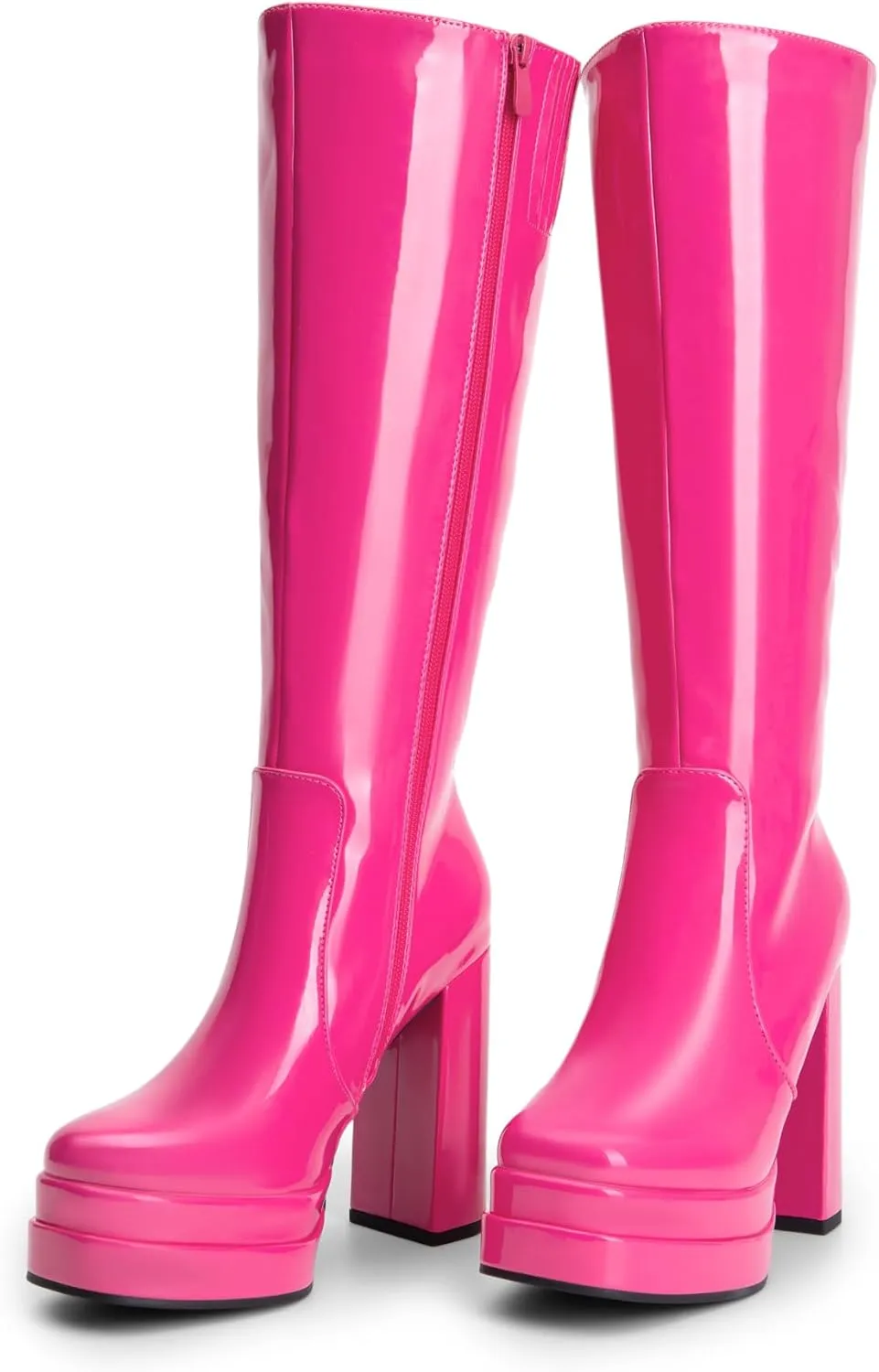 DREAM PAIRS Women's Platform Heeled Knee High Boots, Long Chunky Tall Gogo Boots for Fall