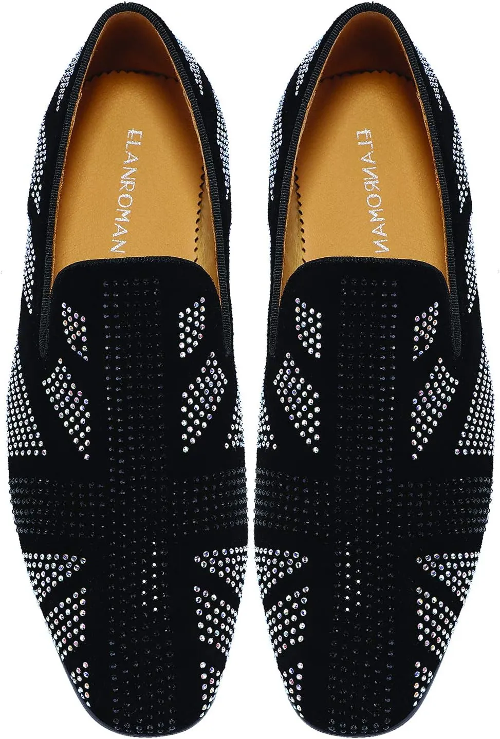 ELANROMAN Men's Loafers Leather Wedding Party Dress Shoes