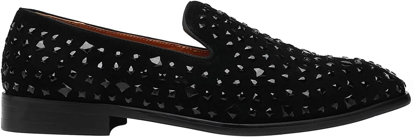 ELANROMAN Men's Loafers Leather Wedding Party Dress Shoes