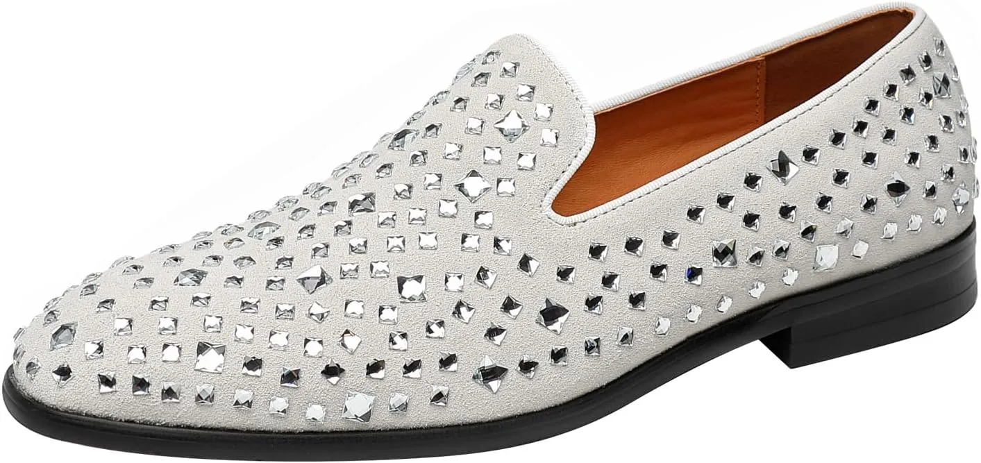 ELANROMAN Men's Loafers Leather Wedding Party Dress Shoes