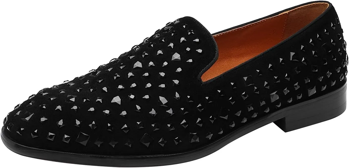 ELANROMAN Men's Loafers Leather Wedding Party Dress Shoes