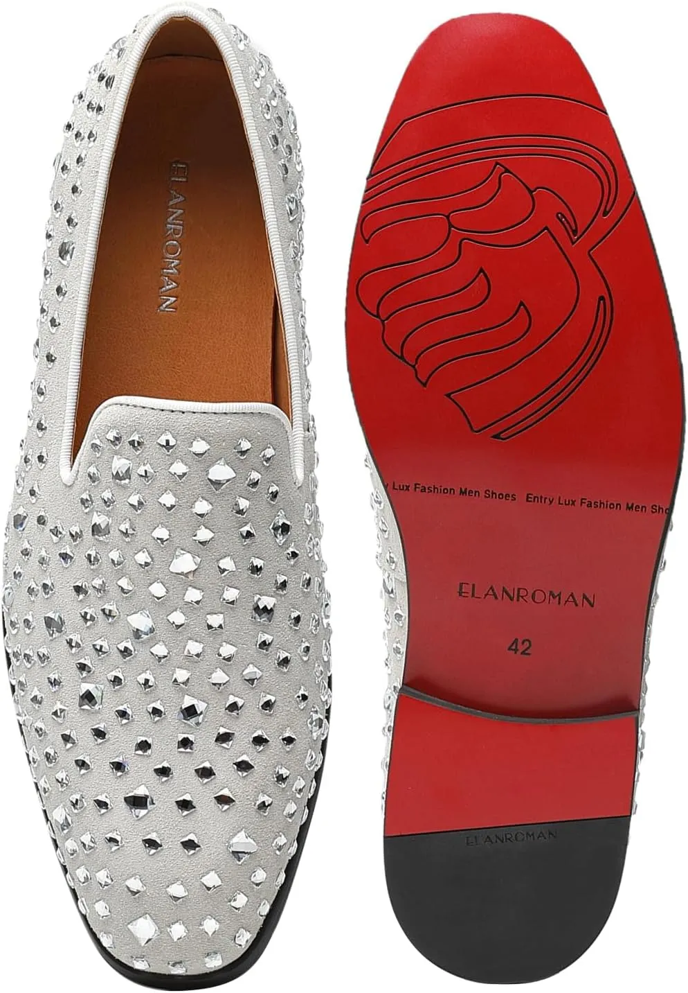 ELANROMAN Men's Loafers Leather Wedding Party Dress Shoes