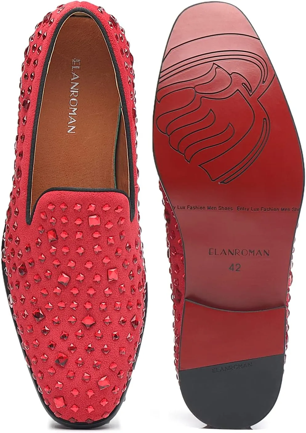 ELANROMAN Men's Loafers Leather Wedding Party Dress Shoes