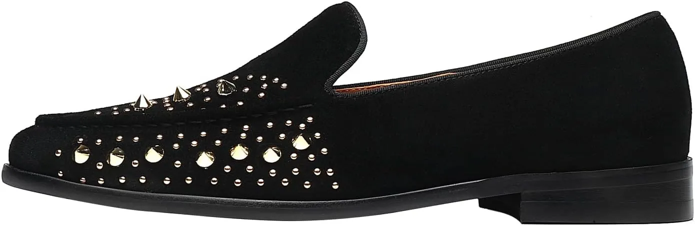 ELANROMAN Men's Patent Leather Loafers Wedding Party Prom Shoes