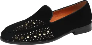 ELANROMAN Men's Patent Leather Loafers Wedding Party Prom Shoes