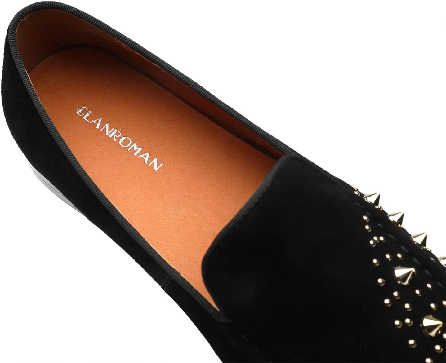 ELANROMAN Men's Patent Leather Loafers Wedding Party Prom Shoes