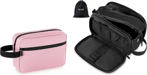 Elviros Travel Toiletry Bag for Men and Women, Shaving Dopp Kit Water-resistant Bathroom Small Toiletries Organizer PU Leather Cosmetic Bags