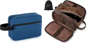 Elviros Travel Toiletry Bag for Men and Women, Shaving Dopp Kit Water-resistant Bathroom Small Toiletries Organizer PU Leather Cosmetic Bags