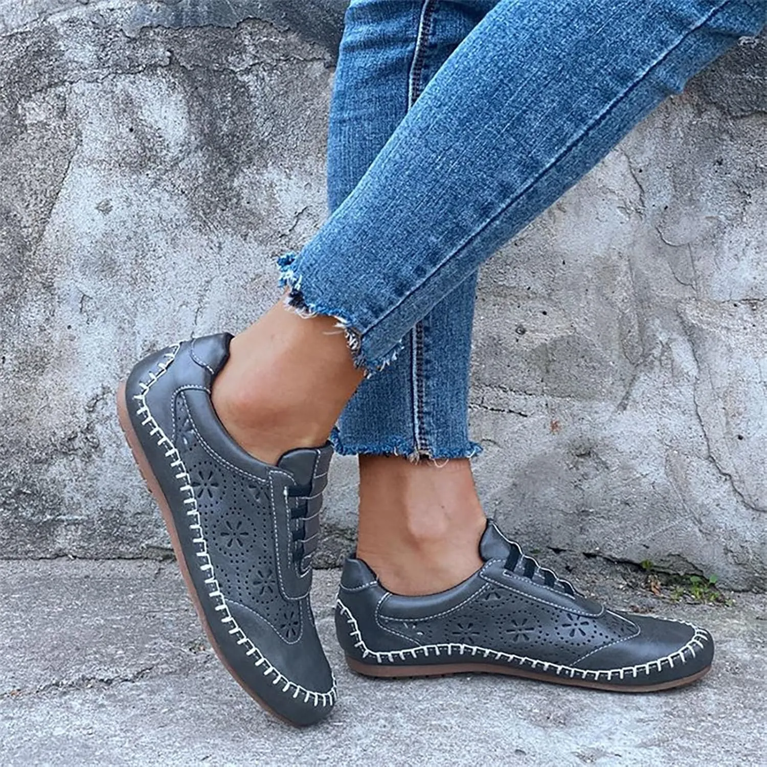 European and Foreign Trade New Women's Shoes Retro Art Hollow Slip Soft Sole Women's Single Advantage Sneaker - Women's