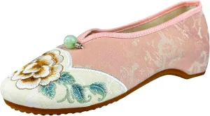 eYLun Women Flats Floral Embroidered Shoes Mary Jane Shoes Ballet Loafers Flats Slip On Shoes