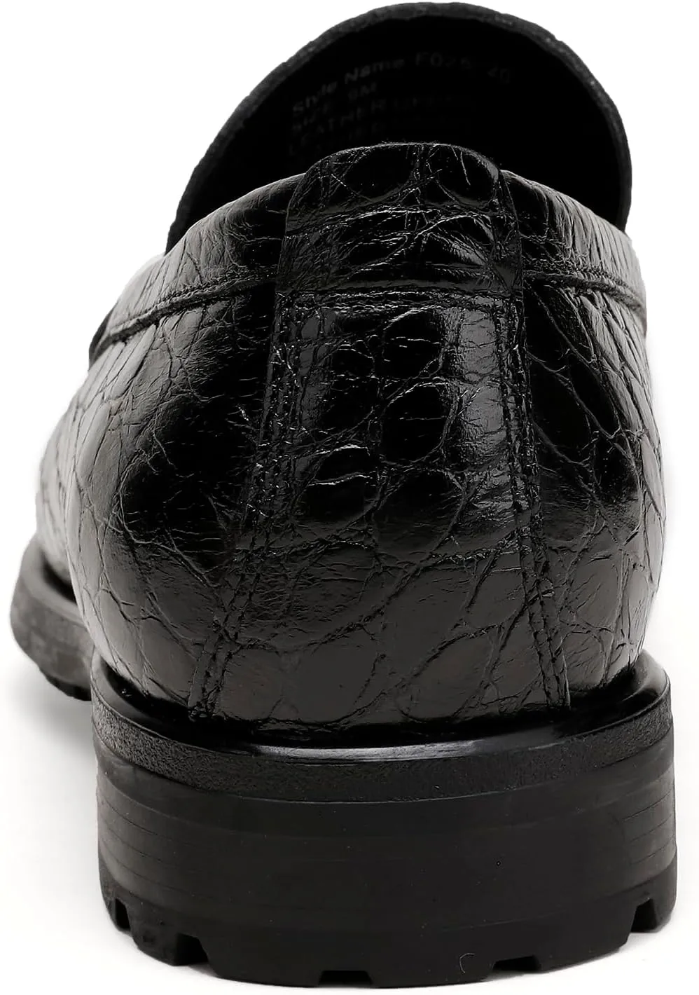 Fashion Leather Penny Loafers for Mens, Crocodile Printed Thick Sole Slip on Dress Shoes for Men Business Formal Shoes