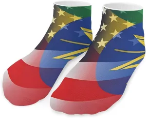 Flag of Ethiopia And U.S.A Low Cut Ankle Socks Casual Liner Sock Pack Non Slip Invisible For Men Women