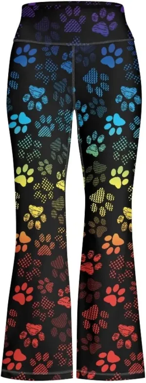 Flare Yoga Pants for Girl High Cut Legging Tummy Control Kids Long Trousers Casual Bell Bottom Sweatpants