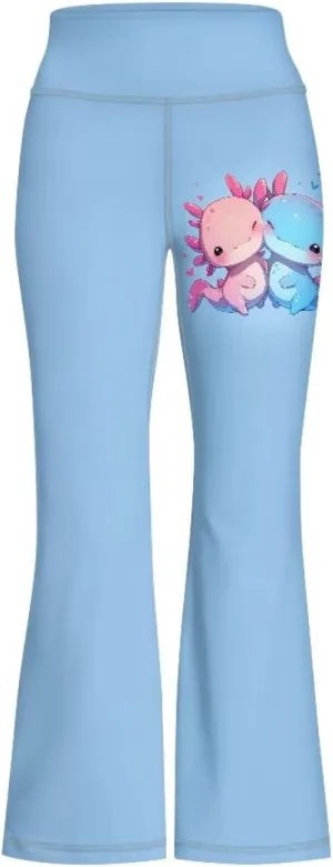 Flare Yoga Pants for Girl High Cut Legging Tummy Control Kids Long Trousers Casual Bell Bottom Sweatpants