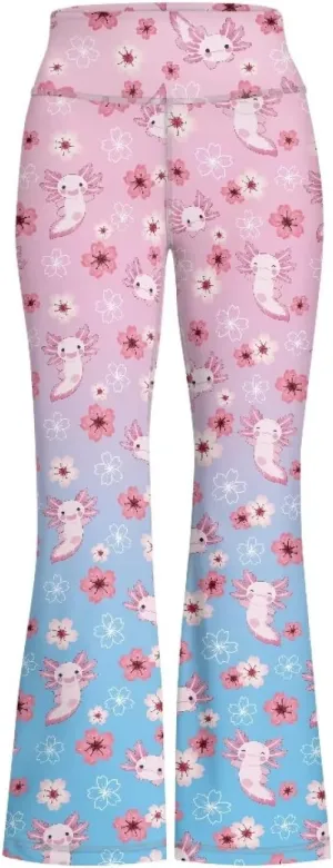 Flare Yoga Pants for Girl High Cut Legging Tummy Control Kids Long Trousers Casual Bell Bottom Sweatpants
