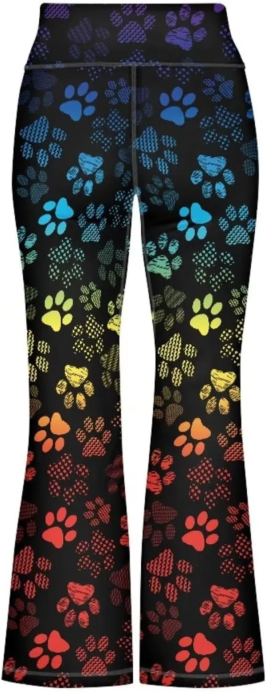 Flare Yoga Pants for Girl High Cut Legging Tummy Control Kids Long Trousers Casual Bell Bottom Sweatpants