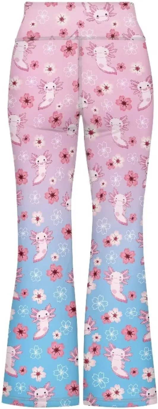 Flare Yoga Pants for Girl High Cut Legging Tummy Control Kids Long Trousers Casual Bell Bottom Sweatpants