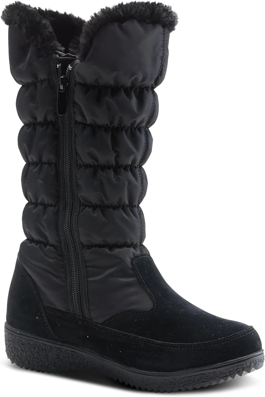 Flexus Spring Step Citywalk Tall Waterproof Winter Boots for Women - Ladies Snow Boots with Cozy Nylon & Faux Fur Lining - Women's Mid-Calf Boots with Zipper Closure
