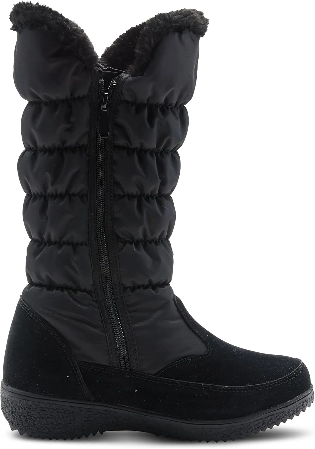 Flexus Spring Step Citywalk Tall Waterproof Winter Boots for Women - Ladies Snow Boots with Cozy Nylon & Faux Fur Lining - Women's Mid-Calf Boots with Zipper Closure