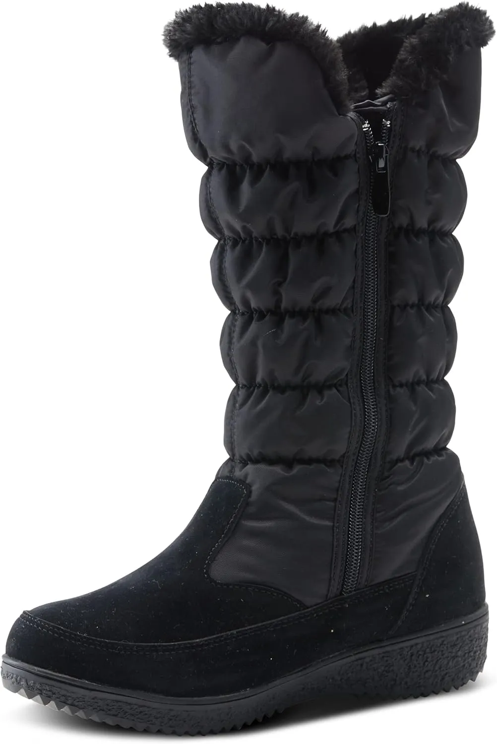 Flexus Spring Step Citywalk Tall Waterproof Winter Boots for Women - Ladies Snow Boots with Cozy Nylon & Faux Fur Lining - Women's Mid-Calf Boots with Zipper Closure