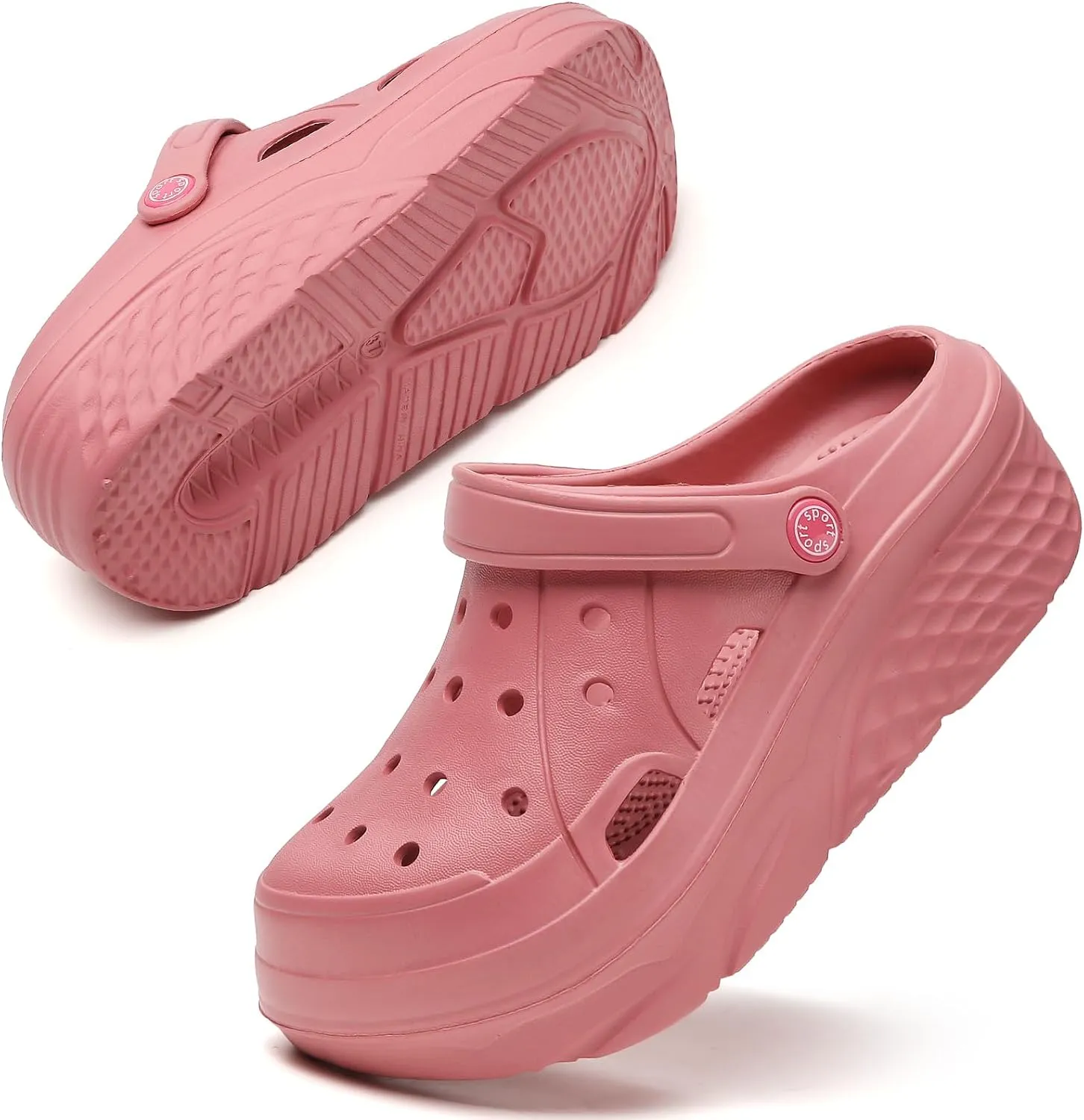 FLIOZY Women's Gardener Platform Clogs Slippers Hight Heels Mules Clog Wedge Sandals Outdoor Beach Shoes