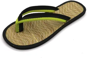 Flip Flops,Women Slippers, Bicolor Silent Bamboo Rattan Flat Flip Flops, Clip Toe on Straw Low Heels, Antiskid Sandals Slip for Couples, Sweet Beach