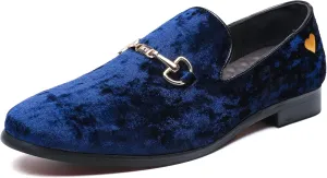 FLQL Men's Luxury Velvet Penny Loafers Shoes Embroidery Suede Dress Loafers Daily Boats Shoes for Party Wedding Prom Size 7-13