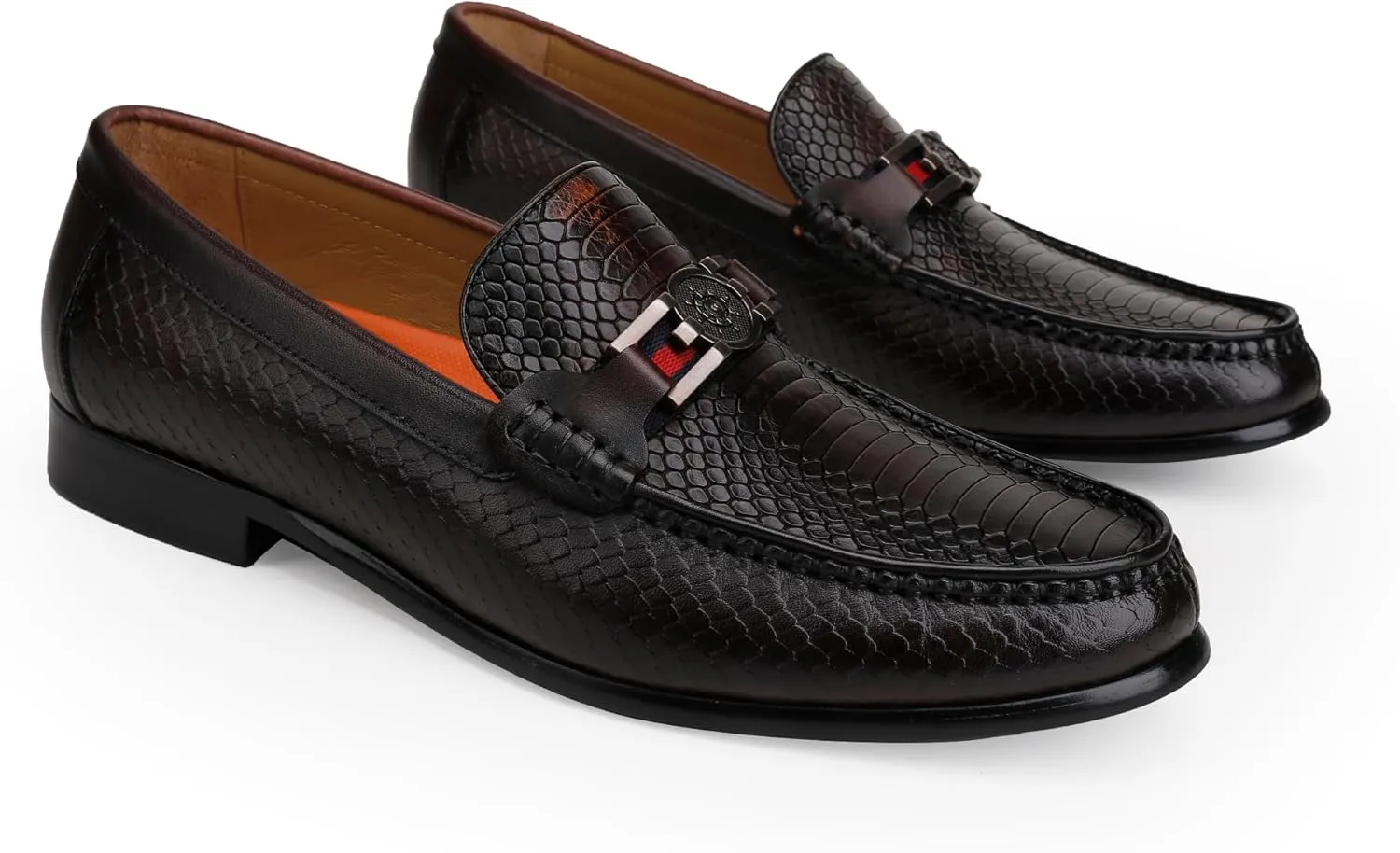 Formal Dress Shoes for Men, Premium Buckle Moc-Toe Business Shoes Casual Slip-on Penny Loafer