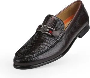 Formal Dress Shoes for Men, Premium Buckle Moc-Toe Business Shoes Casual Slip-on Penny Loafer