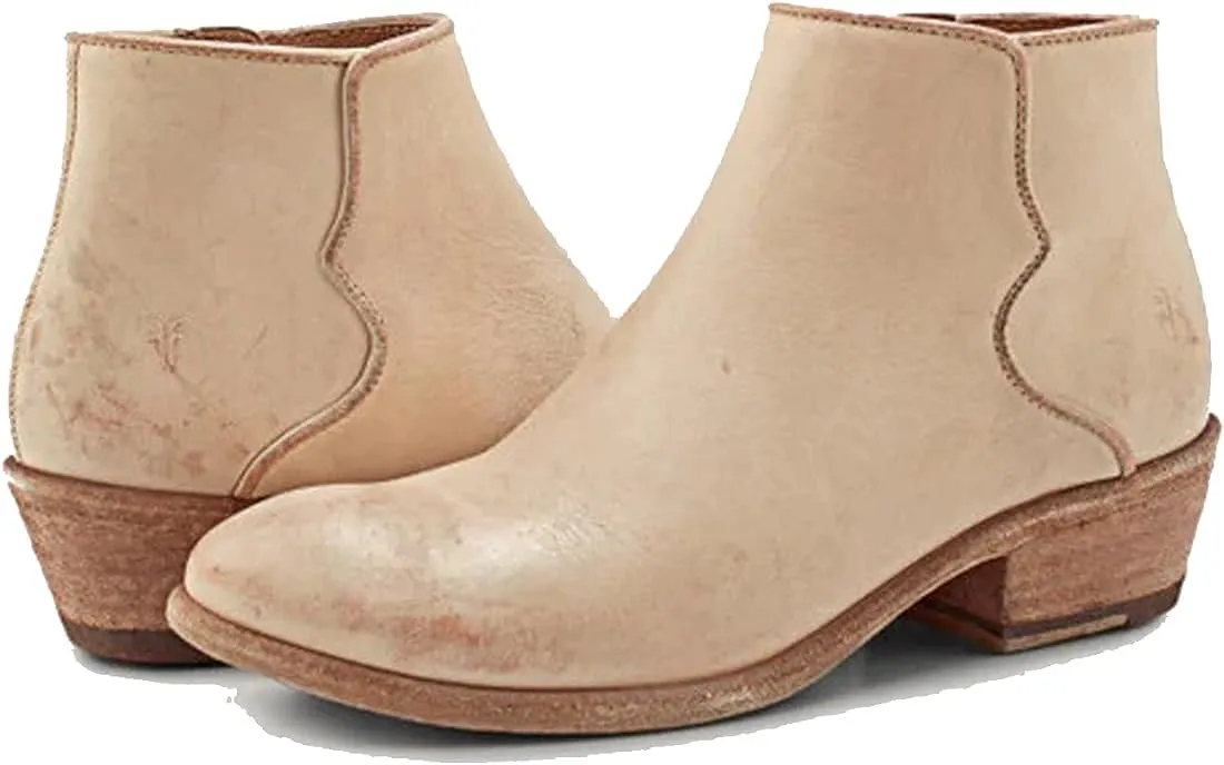 Frye Carson Piping Booties for Women Made from Soft Full-Grain Leather with Signature Western-Inspired Piping Detail and Supple Leather Lining – 4” Shaft Height