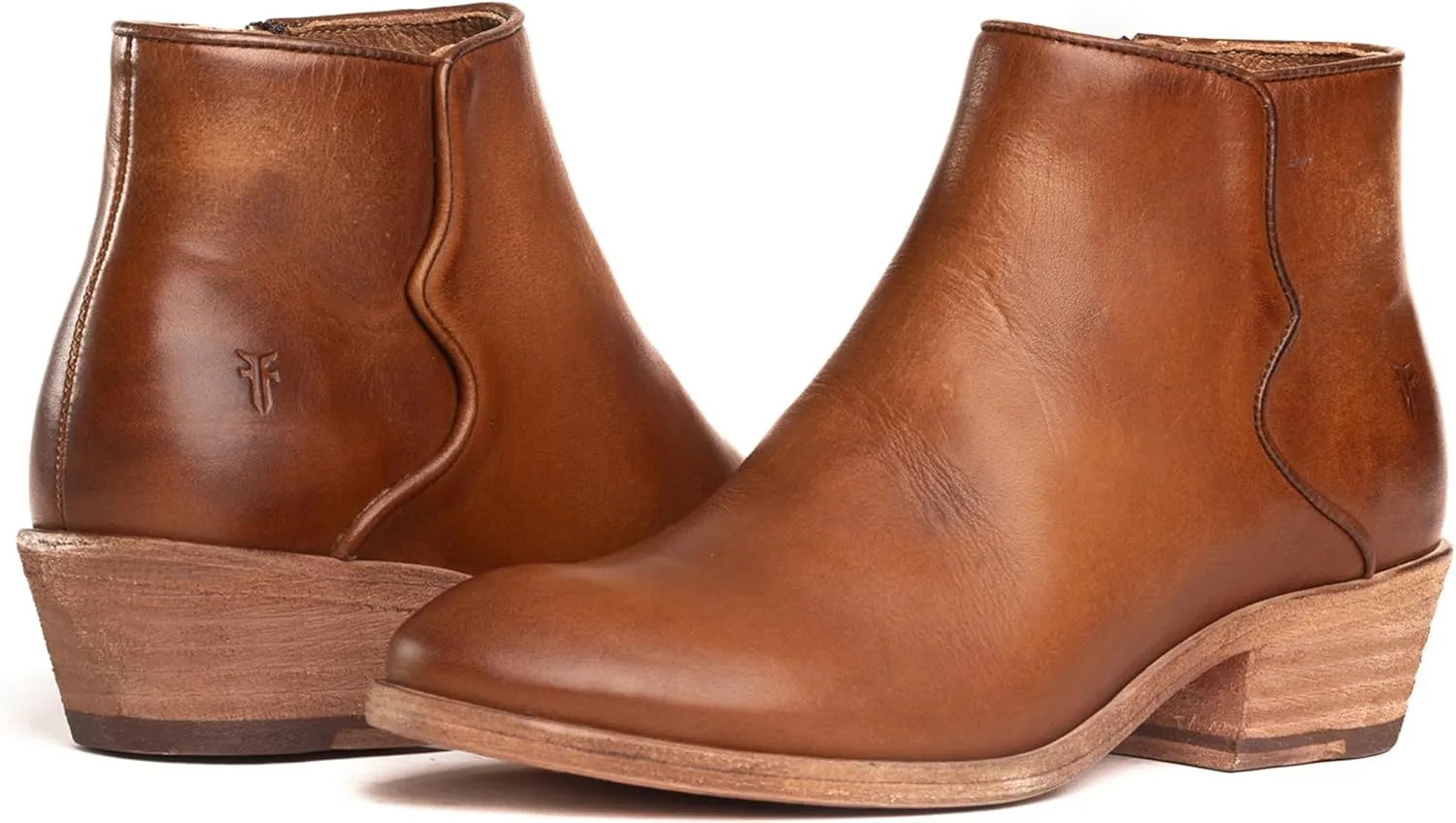 Frye Carson Piping Booties for Women Made from Soft Full-Grain Leather with Signature Western-Inspired Piping Detail and Supple Leather Lining – 4” Shaft Height
