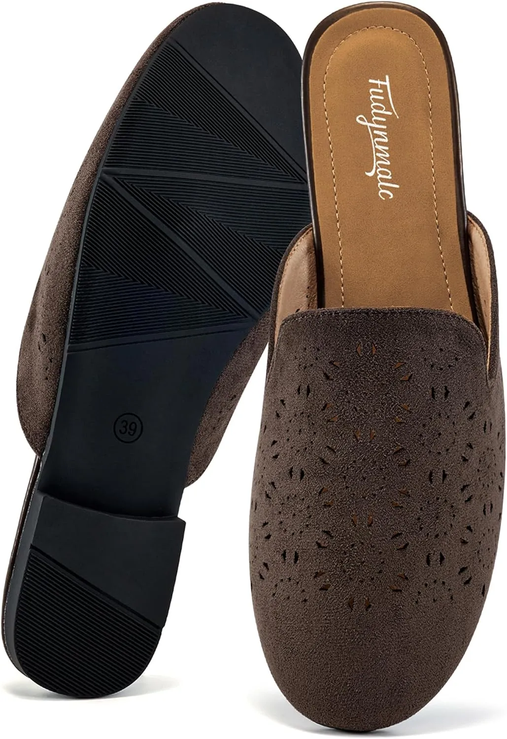 FUDYNMALC Womens Mules Flats Shoes: Casual Closed Toe Suede Backless Loafers Comfortable Dressy Slip-on Slides Footwear