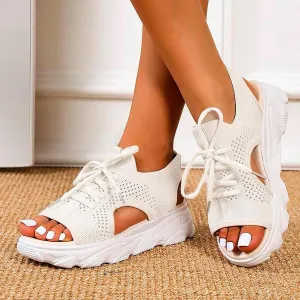 Fululuer Women Summer Washable Slingback Orthopedic Slide Sport Sandals,Super Comfy Sports Knit Sandals Mesh Soft Sole Fashion Women's Shoes Walking Sandals Women Arch Support Wide Width Sandals