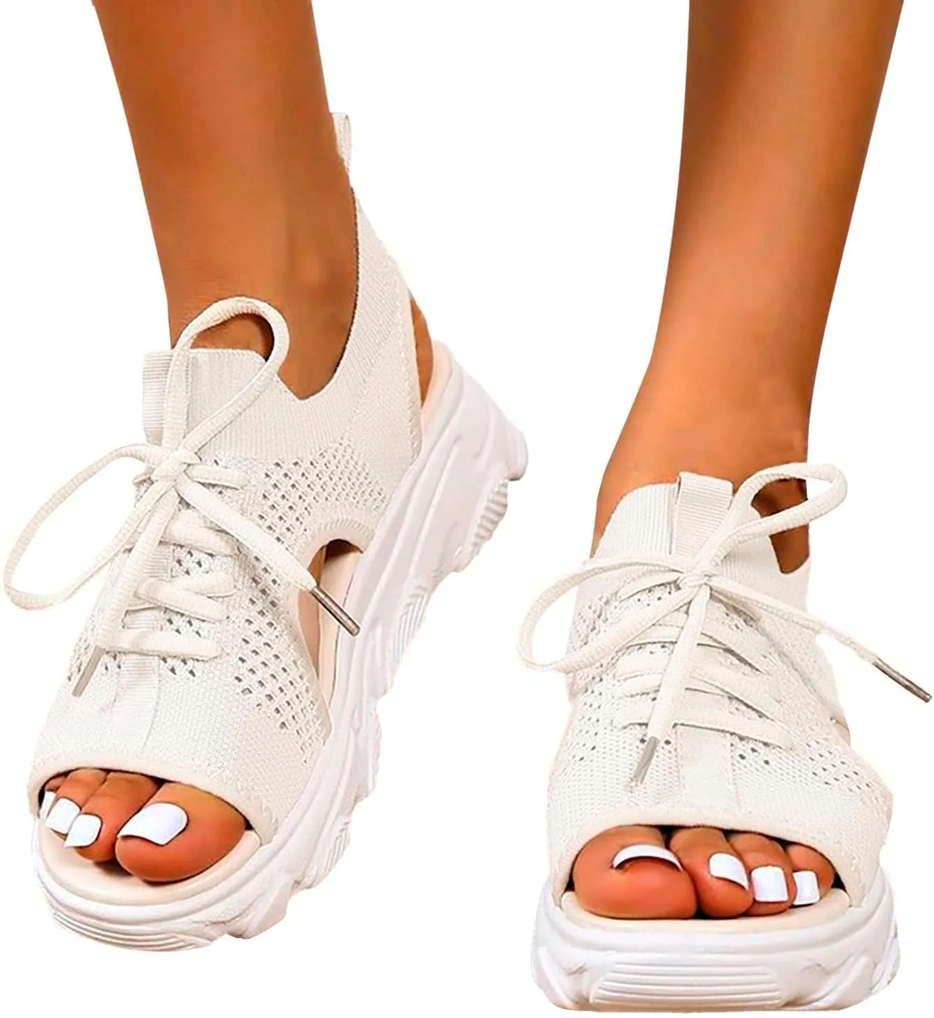 Fululuer Women Summer Washable Slingback Orthopedic Slide Sport Sandals,Super Comfy Sports Knit Sandals Mesh Soft Sole Fashion Women's Shoes Walking Sandals Women Arch Support Wide Width Sandals
