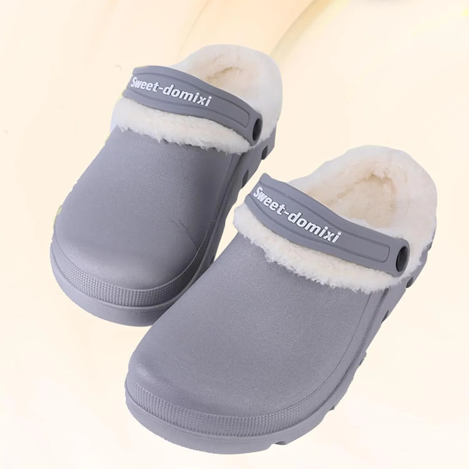 Garden Clogs Fuzzy for House : Women Men Warm Fur Lined Slippers for Winter Unisex Non-Slip Mules for Indoor Outdoor