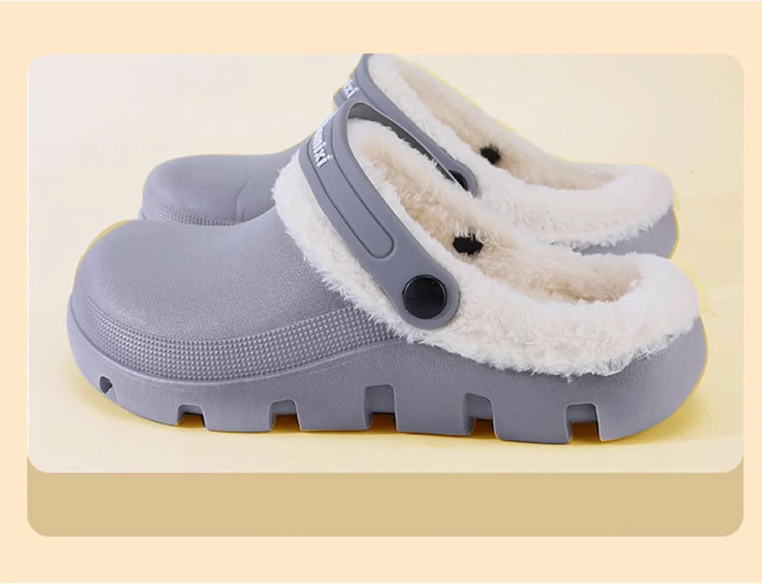 Garden Clogs Fuzzy for House : Women Men Warm Fur Lined Slippers for Winter Unisex Non-Slip Mules for Indoor Outdoor