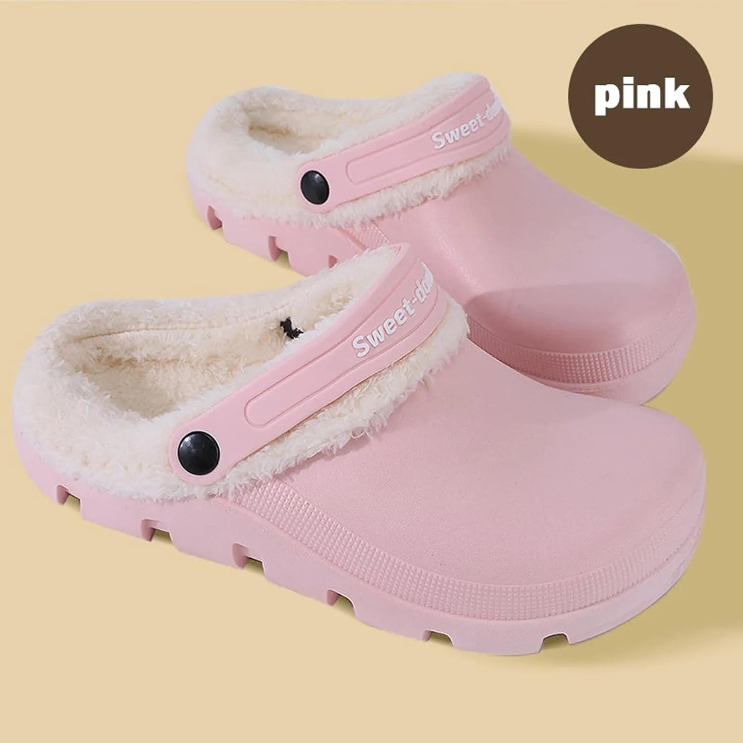 Garden Clogs Fuzzy for House : Women Men Warm Fur Lined Slippers for Winter Unisex Non-Slip Mules for Indoor Outdoor
