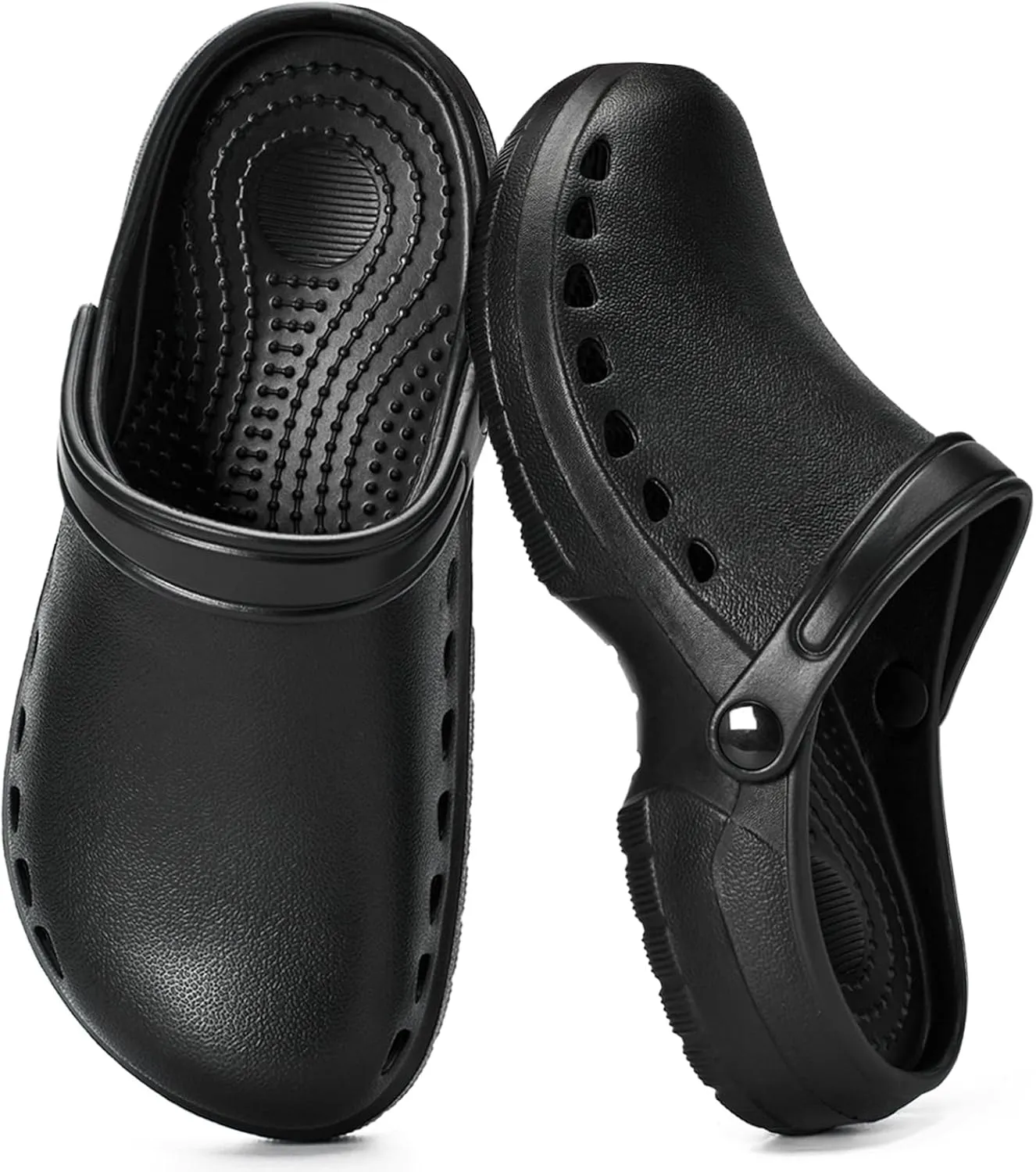 Gentle Arch Support Work Clogs Breathable Non Slip Shoes for Chef Nurse Garden Comfortable, Slip-on Lightweight Bistro Mules