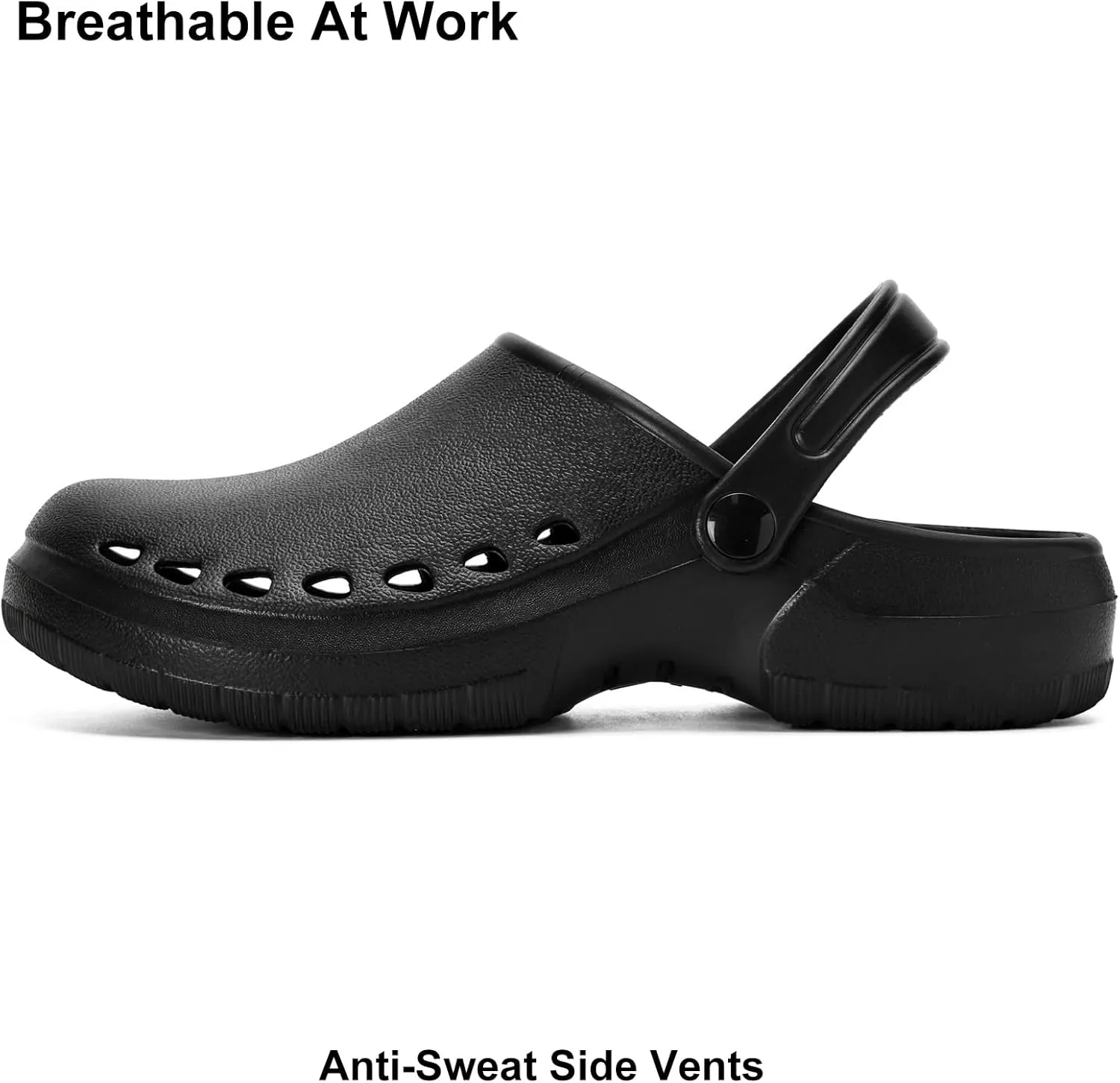 Gentle Arch Support Work Clogs Breathable Non Slip Shoes for Chef Nurse Garden Comfortable, Slip-on Lightweight Bistro Mules