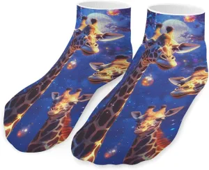 Giraffe Moon Low Cut Ankle Socks Casual Liner Sock Pack Non Slip Invisible For Men Women