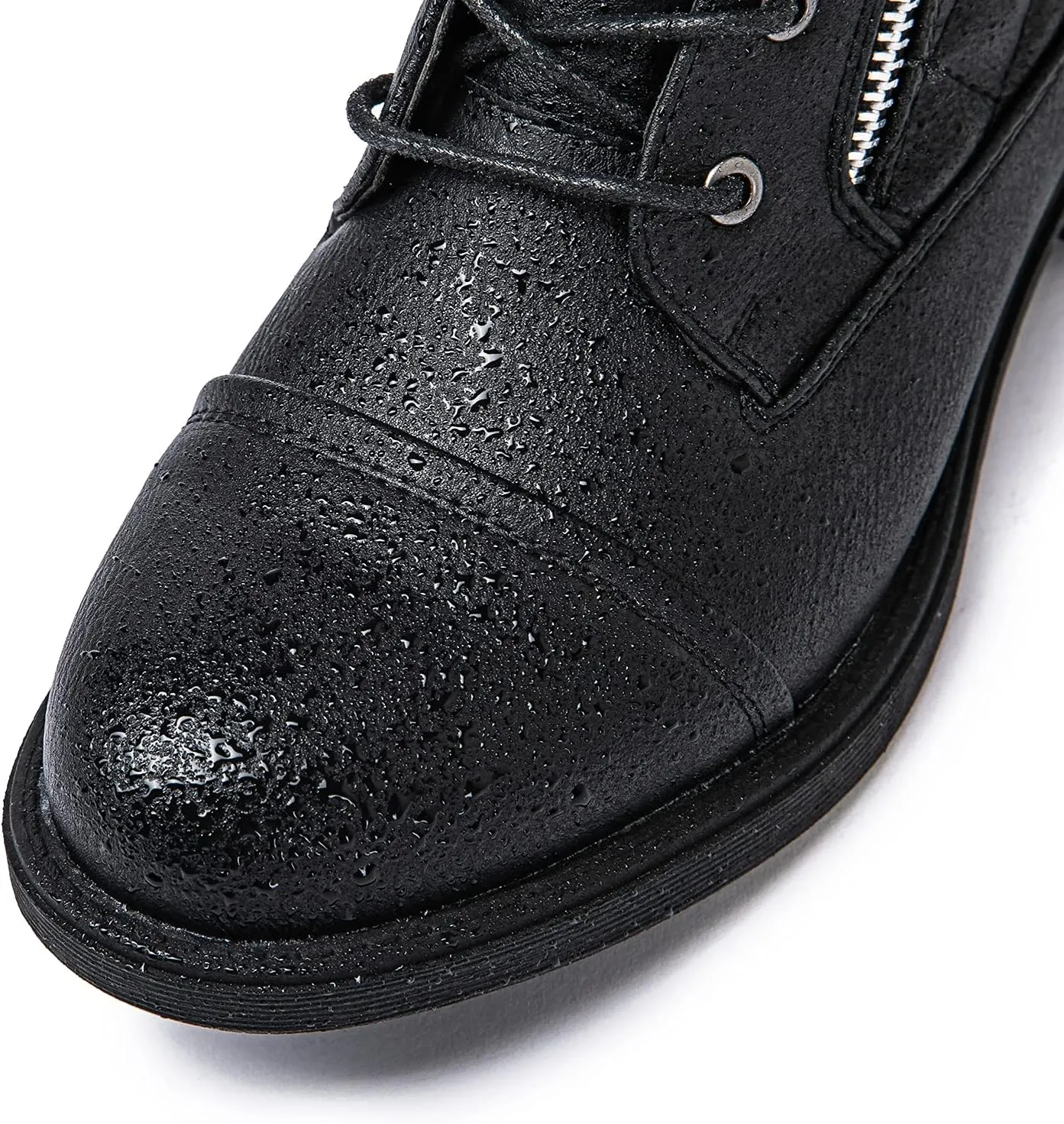 GLOBALWIN Women's Combat Boots Lace Up Boots For Women Ankle Booties With Low Heel Fashion Dressy Short Boots