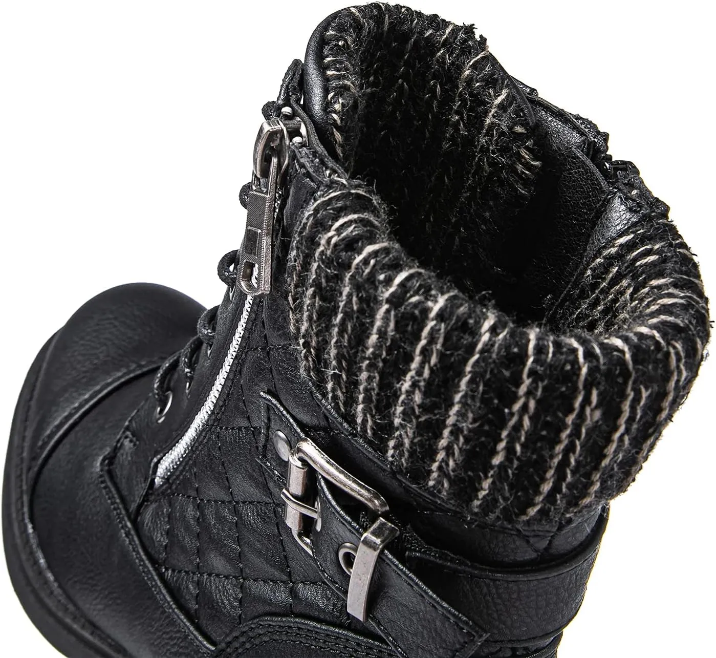 GLOBALWIN Women's Combat Boots Lace Up Boots For Women Ankle Booties With Low Heel Fashion Dressy Short Boots