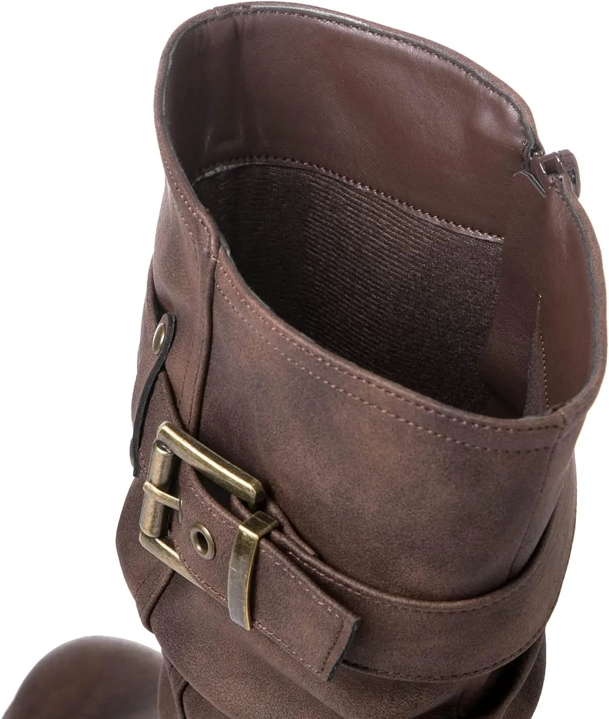 GLOBALWIN Women's Mid Calf Dress Boots Biker Motorcycle Riding Boots Women For Women