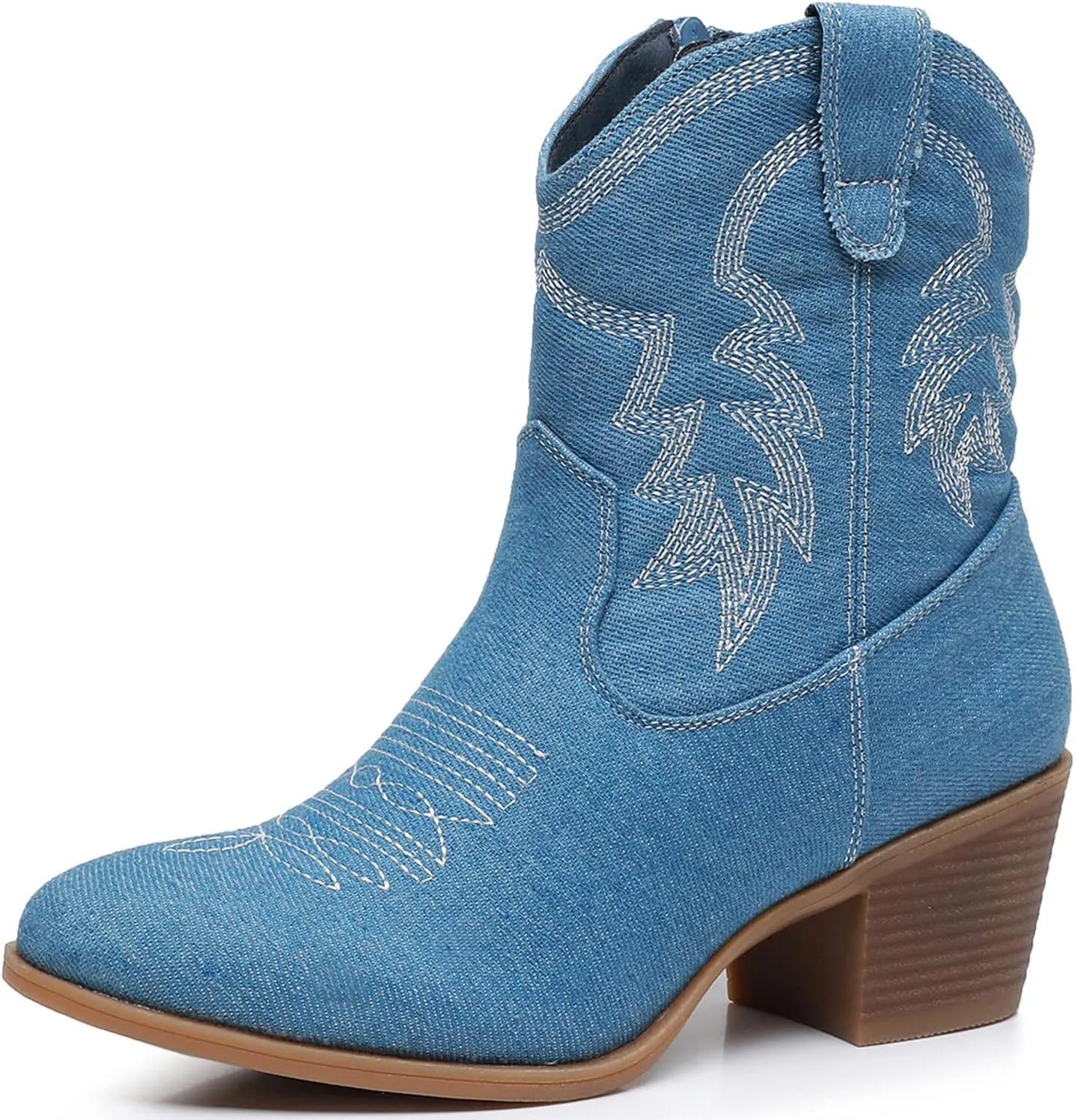 GLOBALWIN Women's Mid Calf The Western Cowboy Boots Fashion Cowgirl Boots For Women Low Heel
