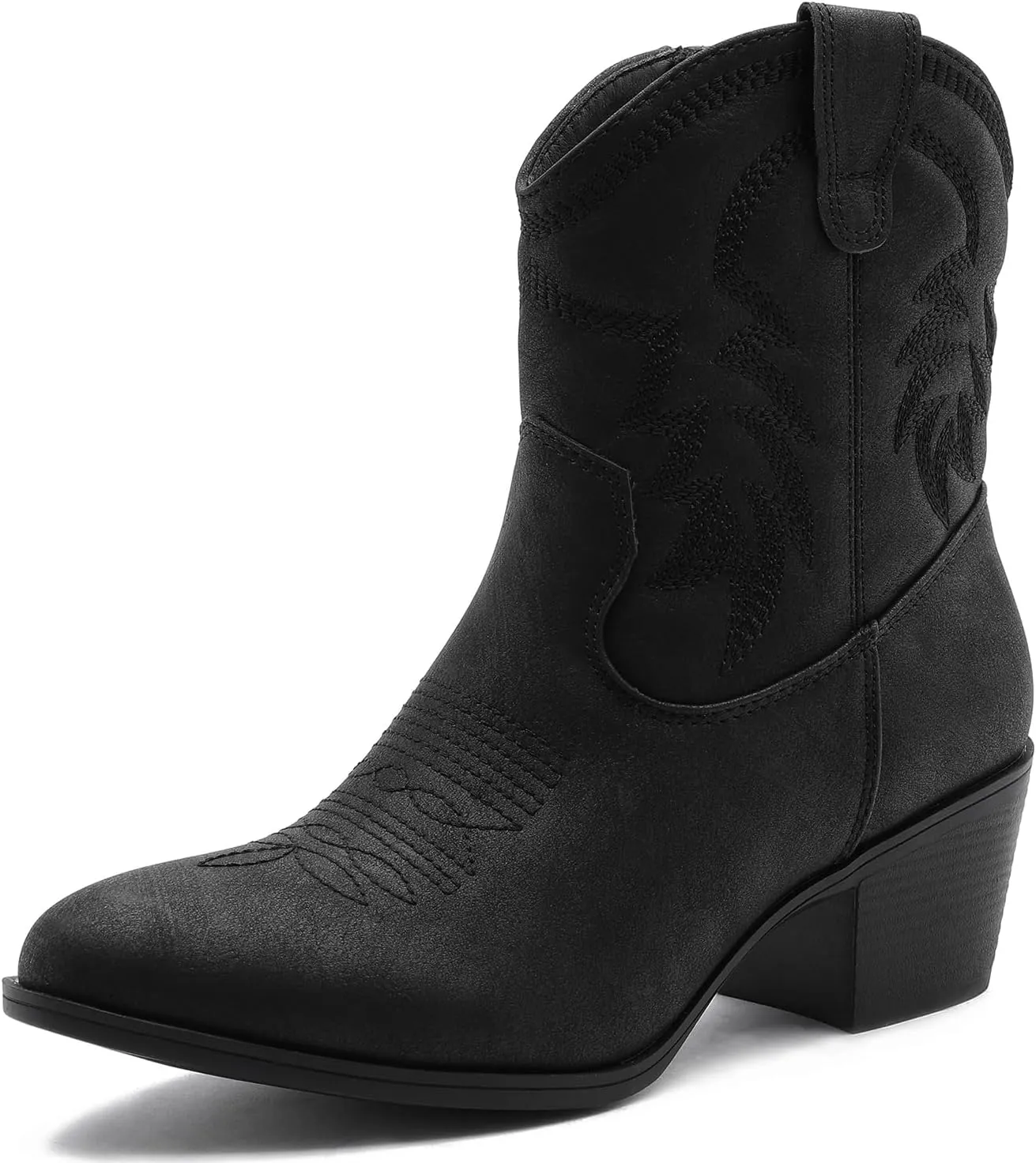 GLOBALWIN Women's Mid Calf The Western Cowboy Boots Fashion Cowgirl Boots For Women Low Heel